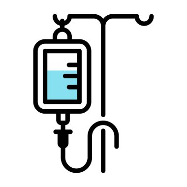 Beyaz arkaplanda infüzyon simgesi izole edildi