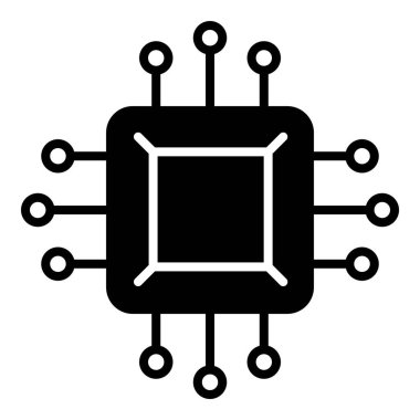 Beyaz arkaplanda mikro çip simgesi izole edildi