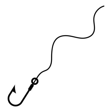 Balık kancası simgesi beyaz arkaplanda izole edildi