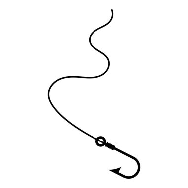 Balık kancası simgesi beyaz arkaplanda izole edildi