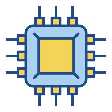 Beyaz arkaplanda mikro çip simgesi izole edildi