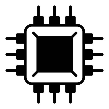 Beyaz arkaplanda mikro çip simgesi izole edildi