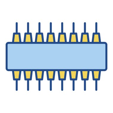 Beyaz arkaplanda mikro çip simgesi izole edildi