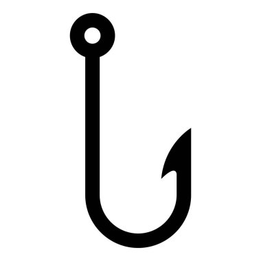 Balık kancası simgesi beyaz arkaplanda izole edildi