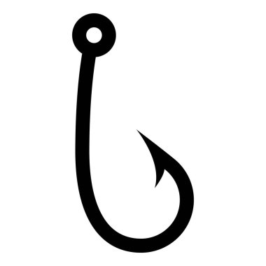 Balık kancası simgesi beyaz arkaplanda izole edildi