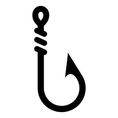 Balık kancası simgesi beyaz arkaplanda izole edildi