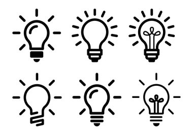 Ampul simgesi beyaz arkaplanda izole edildi