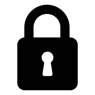 Beyaz arkaplanda kilit simgesi izole edildi