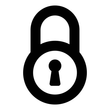 Beyaz arkaplanda kilit simgesi izole edildi