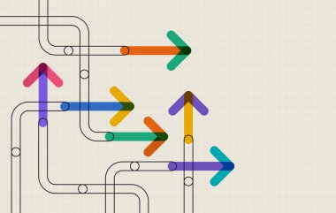 Soyut ok yönü. İş yatırımından başarıya. finansal veri grafiği stratejisi. Teknoloji geçmişi. Yüksek hız.