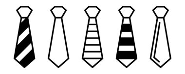 Beyaz arka plan üzerinde izole kravat Icons set