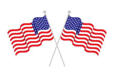 Beyaz arkaplanda Amerikan bayrağı