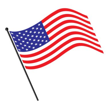 Beyaz arkaplanda Amerikan bayrağı