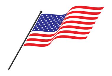 Beyaz arkaplanda Amerikan bayrağı