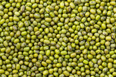 Vigna radiata 'nın ham tohumları, Mung fasulyeleri.