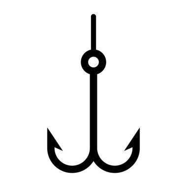 Dolandırıcılık ikonu. Balık kancası simgesi beyaz arkaplanda izole edildi