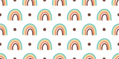 Boho gökkuşağı çocuk odası dekorasyonu için pürüzsüz desen