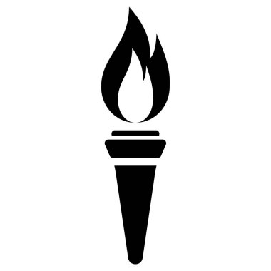 Meşale simgesi beyaz arkaplanda izole edildi