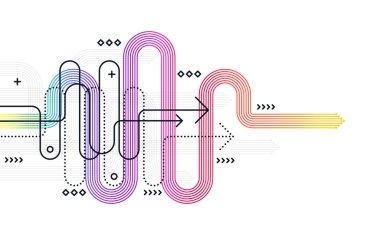 Soyut ok yönü. İş yatırımından başarıya. finansal veri grafiği stratejisi. Teknoloji geçmişi. Yüksek hız.