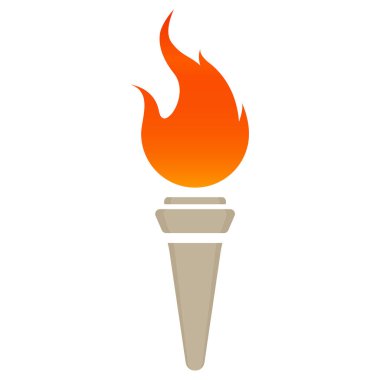 Meşale simgesi beyaz arkaplanda izole edildi