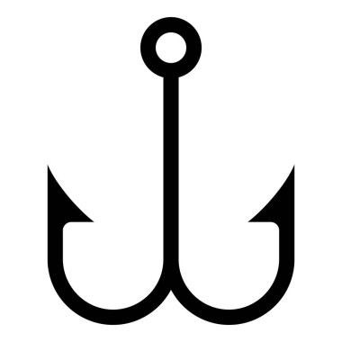 Balık kancası simgesi beyaz arkaplanda izole edildi