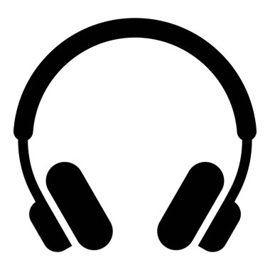 Beyaz arkaplanda kulaklık simgesi izole edildi