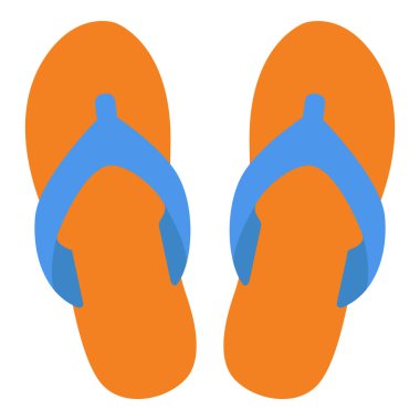 Plaj terlikleri simgesi beyaz arkaplanda izole