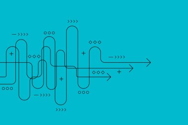 Soyut ok yönü. İş yatırımından başarıya. finansal veri grafiği stratejisi. Teknoloji geçmişi. Yüksek hız.
