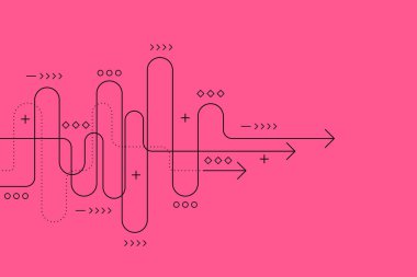 Soyut ok yönü. İş yatırımından başarıya. finansal veri grafiği stratejisi. Teknoloji geçmişi. Yüksek hız.