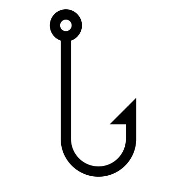 Balık kancası simgesi beyaz arkaplanda izole edildi