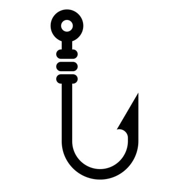 Balık kancası simgesi beyaz arkaplanda izole edildi