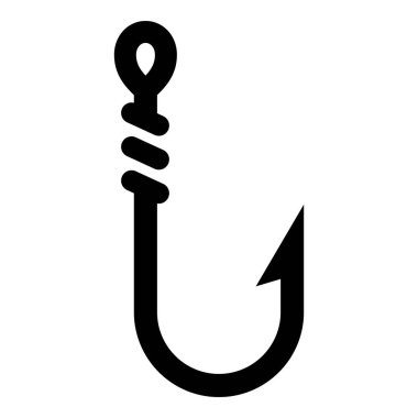 Balık kancası simgesi beyaz arkaplanda izole edildi