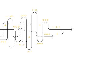 Soyut ok yönü. İş yatırımından başarıya. finansal veri grafiği stratejisi. Teknoloji geçmişi. Yüksek hız.