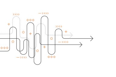 Soyut ok yönü. İş yatırımından başarıya. finansal veri grafiği stratejisi. Teknoloji geçmişi. Yüksek hız.