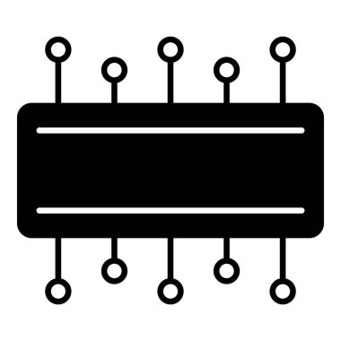 Beyaz arkaplanda mikro çip simgesi izole edildi