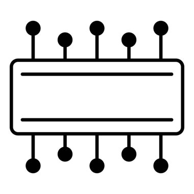 Beyaz arkaplanda mikro çip simgesi izole edildi