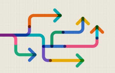 Soyut ok yönü. İş yatırımından başarıya. finansal veri grafiği stratejisi. Teknoloji geçmişi. Yüksek hız.