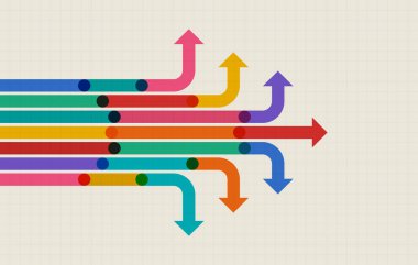 Soyut ok yönü. İş yatırımından başarıya. finansal veri grafiği stratejisi. Teknoloji geçmişi. Yüksek hız.