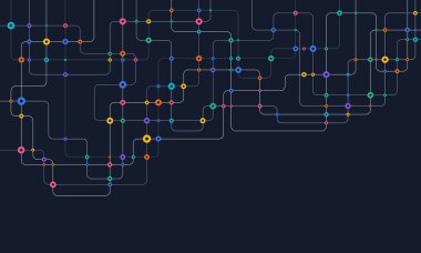 Devre çizgileri ve noktaları birleştir. Ağ teknolojisi ve Bağlantı kavramı. Yerel ağ düğümleri bağlantıları
