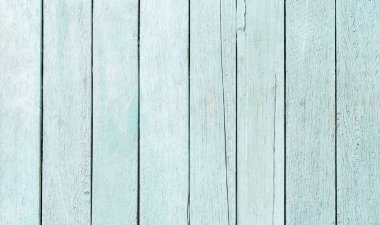 Açık turkuaz ahşap duvarlı, doğal tahıllı, klasik kırsal yüzey arka plan veya dekorasyon için mükemmel..