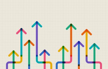 Soyut ok yönü. İş yatırımından başarıya. finansal veri grafiği stratejisi. Teknoloji geçmişi. Yüksek hız.