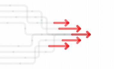 Soyut ok yönü. İş yatırımından başarıya. finansal veri grafiği stratejisi. Teknoloji geçmişi. Yüksek hız.