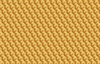 Altın izometrik bloklu soyut geometrik arkaplan