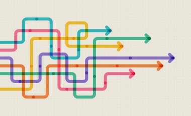 Soyut ok yönü. İş yatırımından başarıya. finansal veri grafiği stratejisi. Teknoloji geçmişi. Yüksek hız.