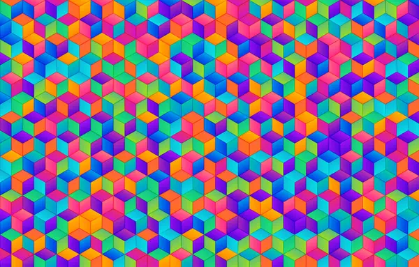 Renkli izometrik bloklara sahip soyut geometrik arkaplan