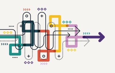 Soyut ok yönü. Teknoloji geçmişi. Yüksek hız. Yüksek teknoloji.