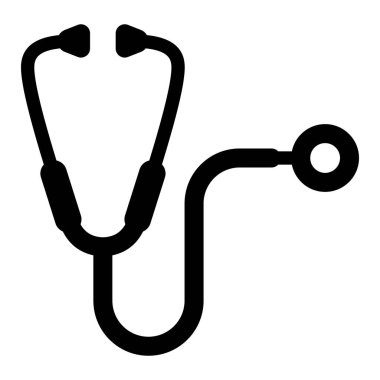Beyaz arka plan üzerinde izole stetoskop simgesi