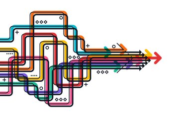 Soyut ok yönü. İş yatırımından başarıya. finansal veri grafiği stratejisi. Teknoloji geçmişi. Yüksek hız.
