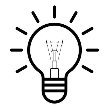 Ampul simgesi beyaz arkaplanda izole edildi