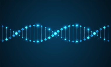 DNA testi. Tıp bilimi, genetik biyoteknoloji, kimya biyolojisi. Yenilik teknolojisi konsepti ve nano teknoloji geçmişi